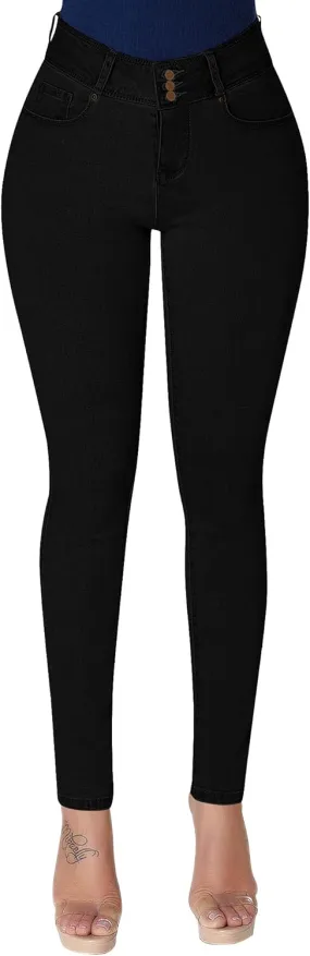 roswear Women??s High Waisted Stretchy Skinny Curvy Jeans Tummy Control Jeggings