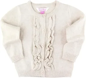 RuffleButts? Baby/Toddler Girls Ruffled Long Sleeve Cardigan Button-Up Sweater