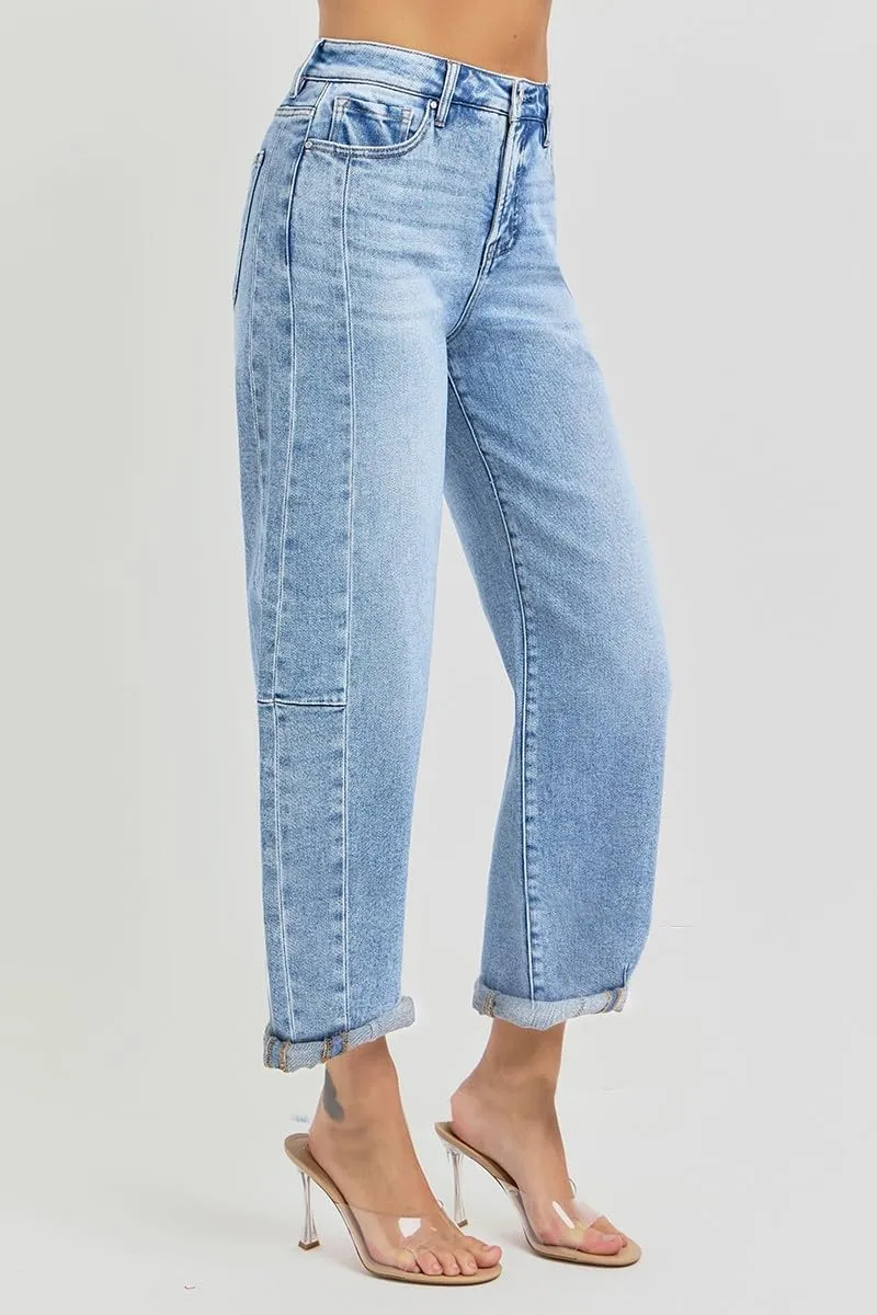 SALT TREE Risen Jeans - High Rise Barrel Jeans - RDP5933