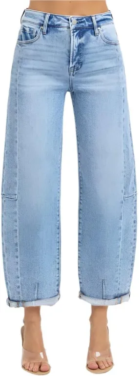 SALT TREE Risen Jeans - High Rise Barrel Jeans - RDP5933