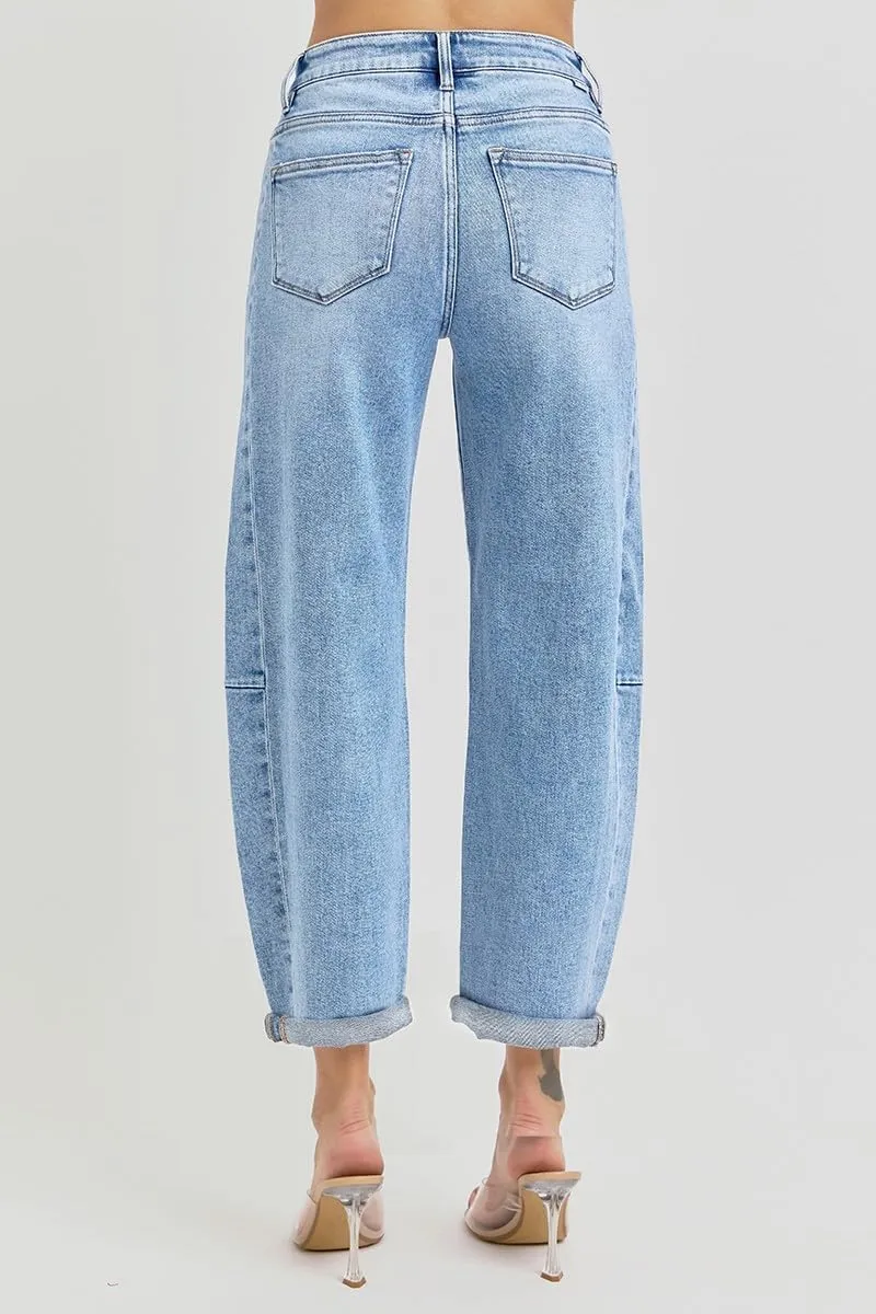 SALT TREE Risen Jeans - High Rise Barrel Jeans - RDP5933