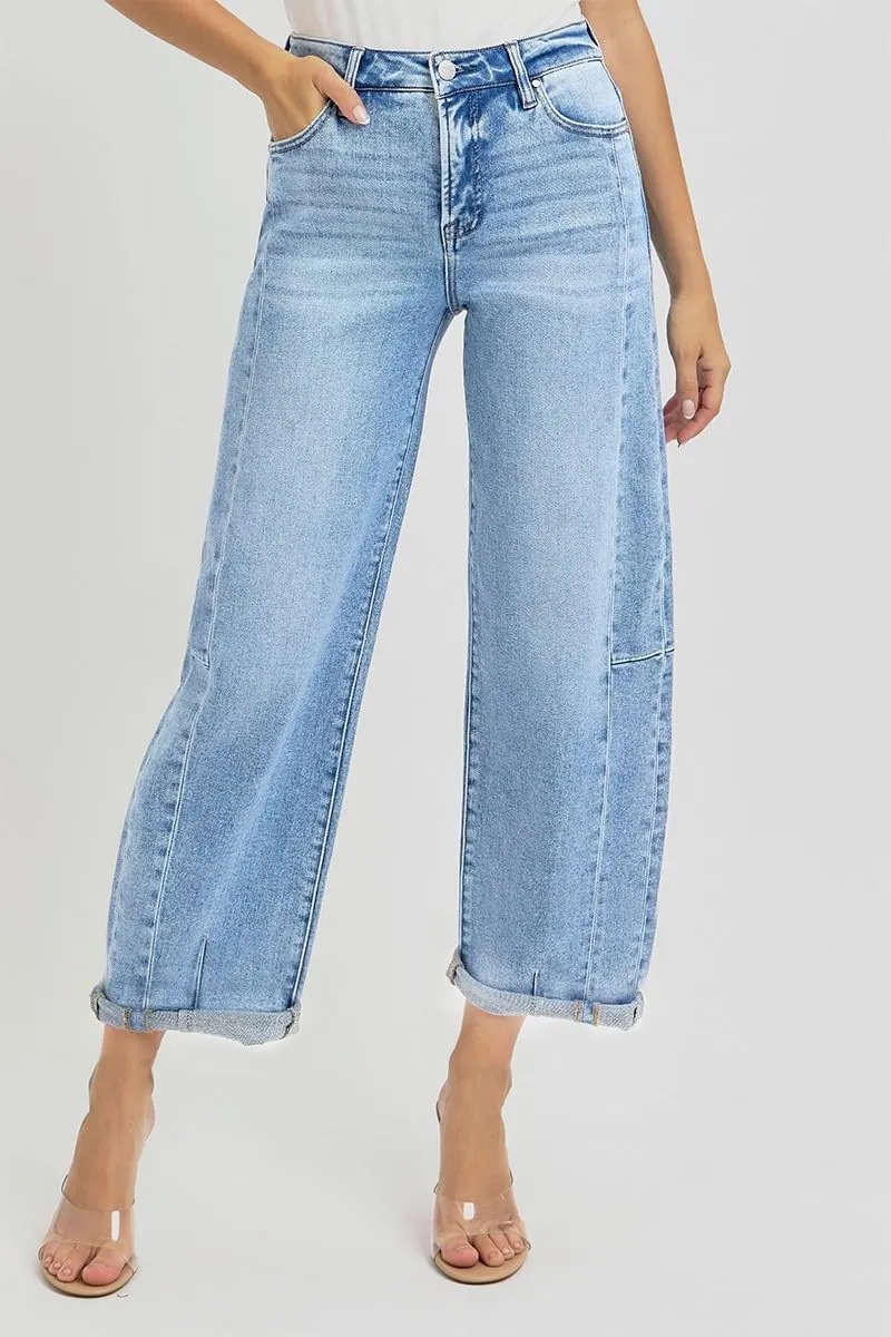SALT TREE Risen Jeans - High Rise Barrel Jeans - RDP5933