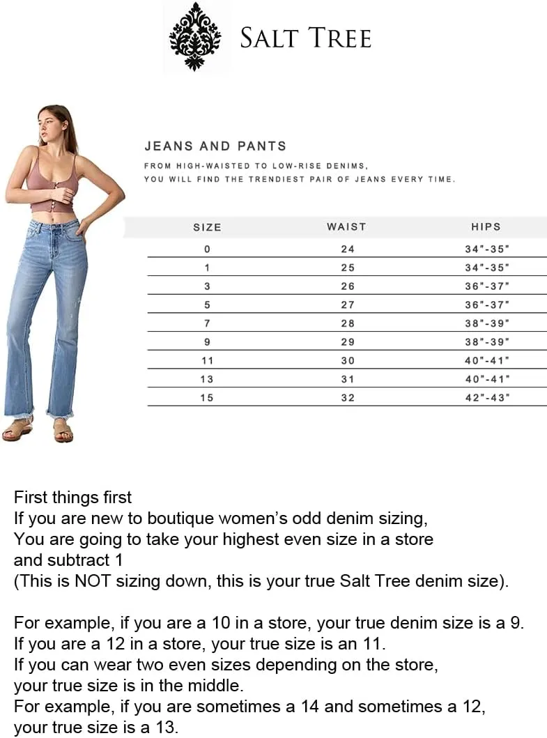 SALT TREE Risen Jeans - High Rise Barrel Jeans - RDP5933