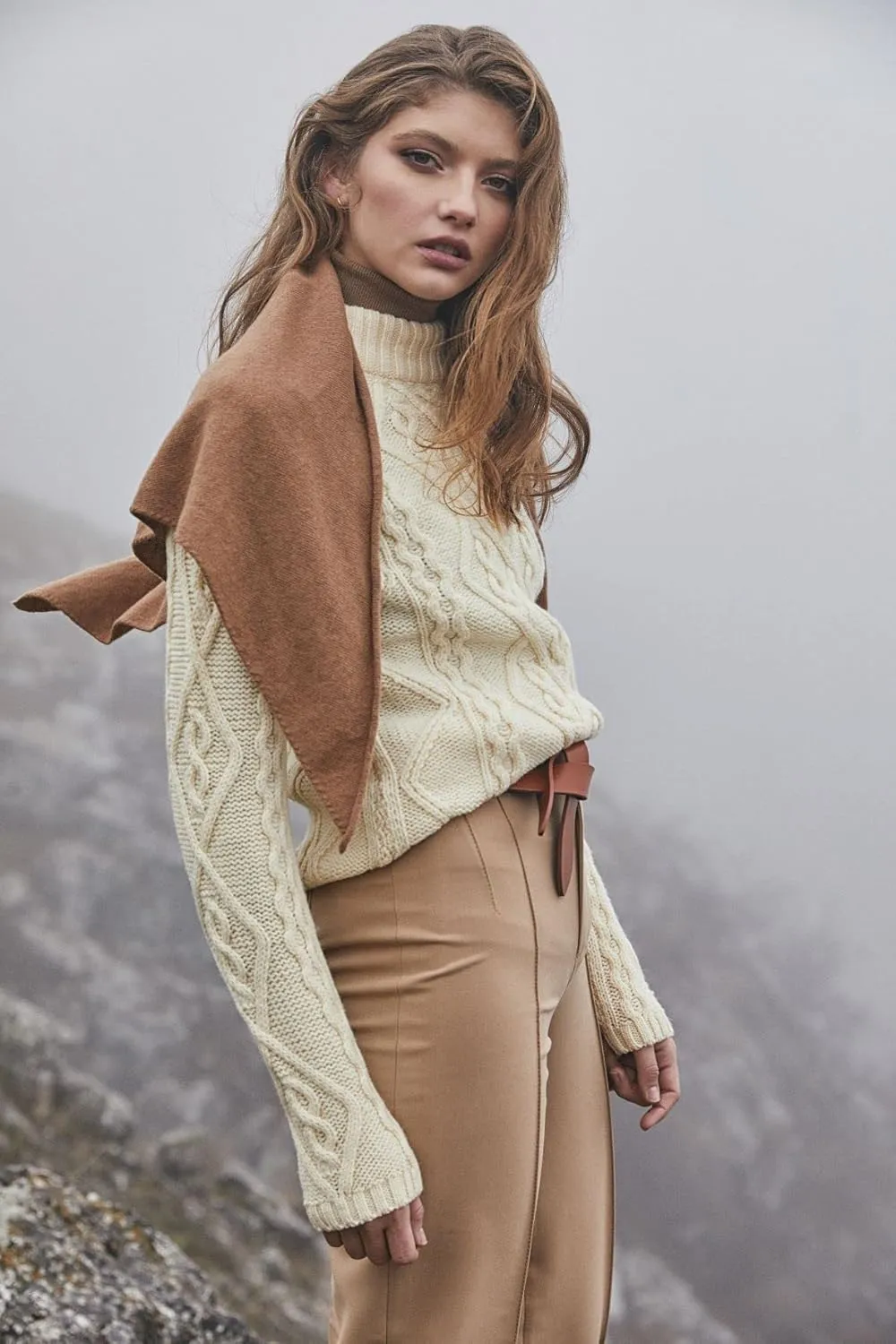 SAOL Wool Sweater for Women Ireland Cable Knitted Jumper