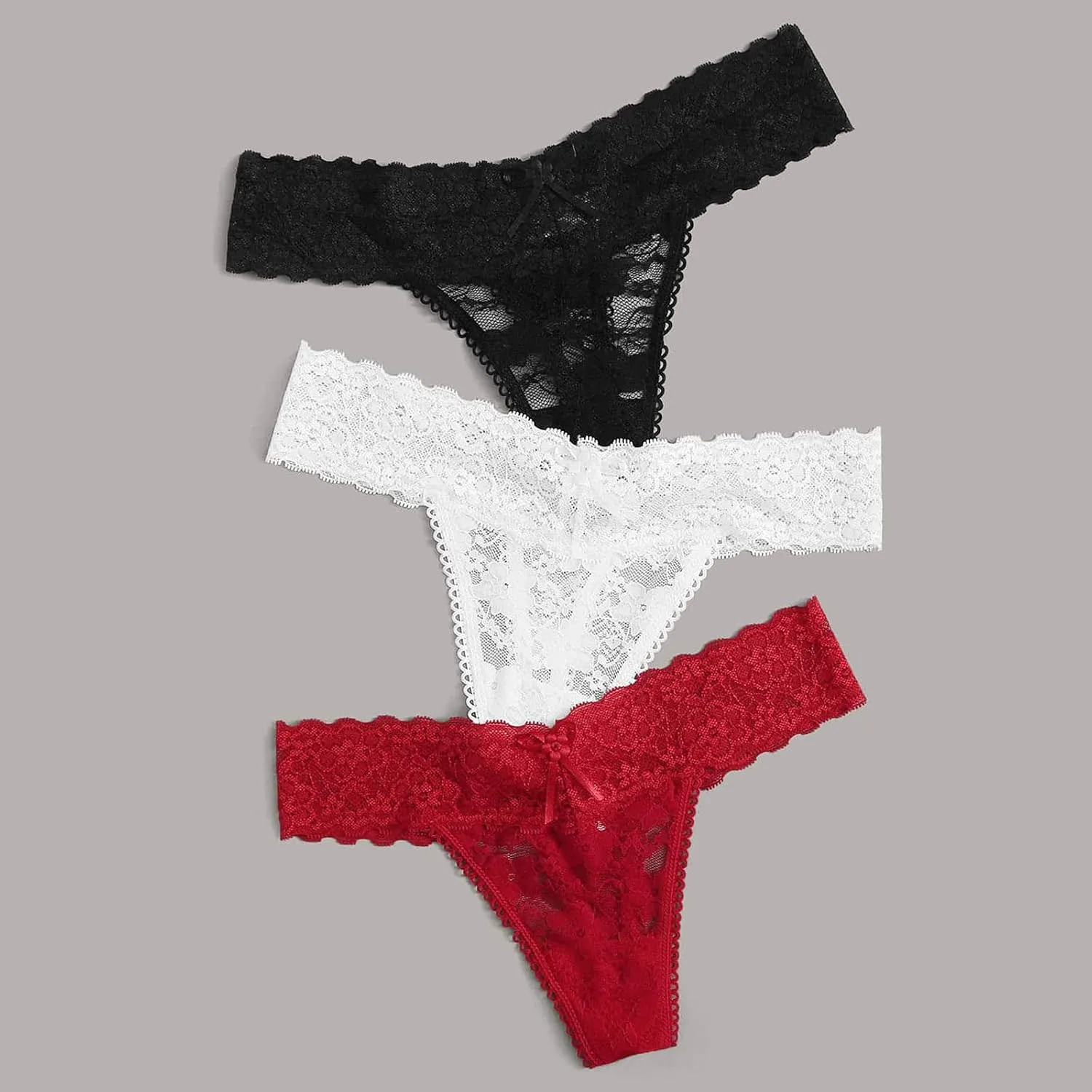 Sinzelimin 3 Pack Briefs for Womens Sexy Hipster Panties Lace Thongs G-Pants Lingerie Underwear Boyshorts Underpants