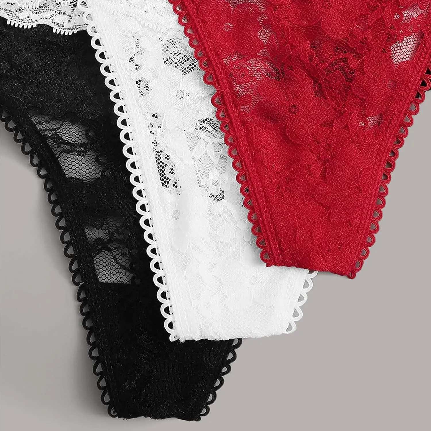 Sinzelimin 3 Pack Briefs for Womens Sexy Hipster Panties Lace Thongs G-Pants Lingerie Underwear Boyshorts Underpants