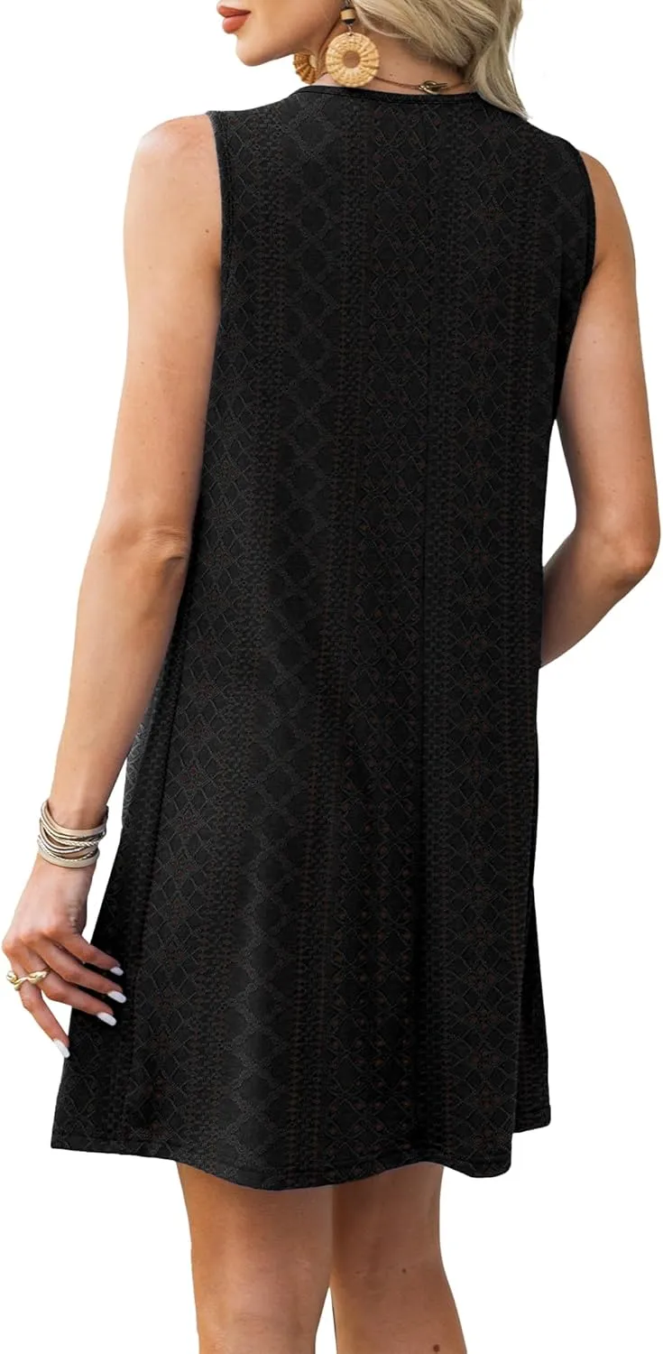 Summer Dresses for Women Sleeveless Beach Vacation Coverup with Pockets (S-2XL)