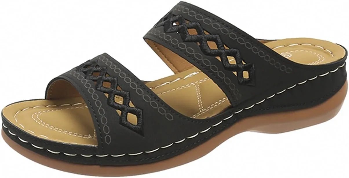 Summer Sandals for Womens Trendy Comfortable Wedge Shoes Casual Walking Shoe Slip On Orthopedic Sandals for Women for Womens