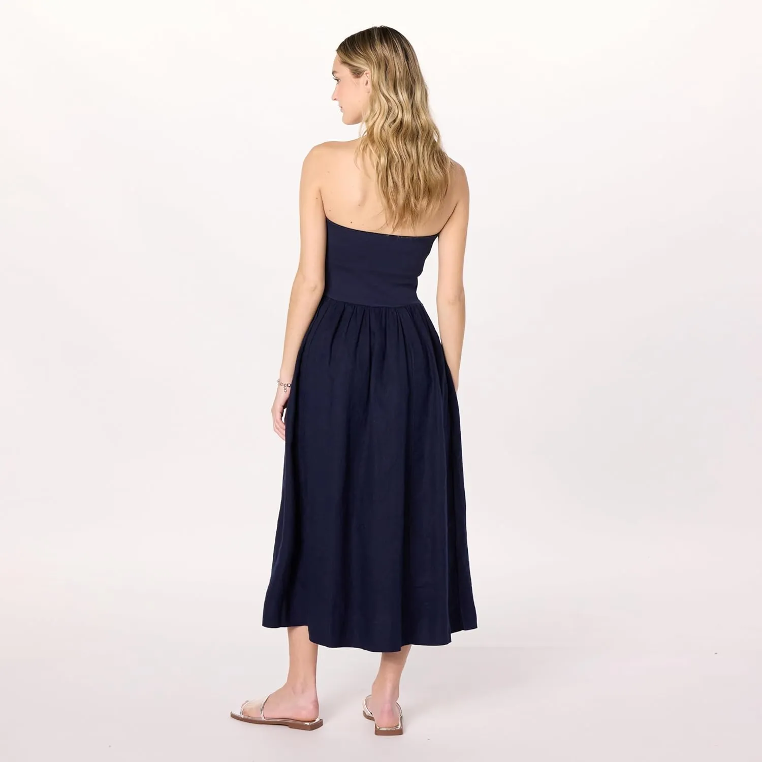 The Drop Women's Hellen Strapless Mixed Media Maxi Dress