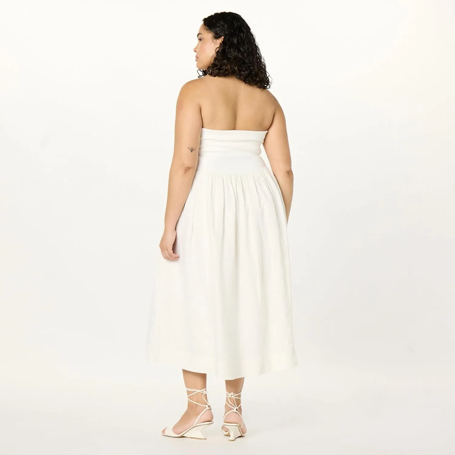 The Drop Women's Hellen Strapless Mixed Media Maxi Dress