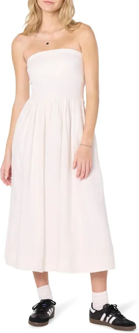 The Drop Women's Hellen Strapless Mixed Media Maxi Dress