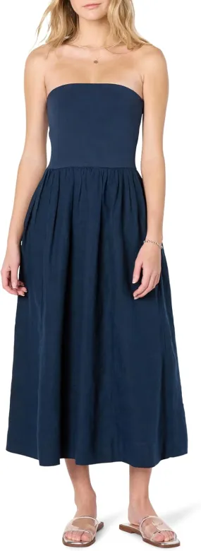 The Drop Women's Hellen Strapless Mixed Media Maxi Dress