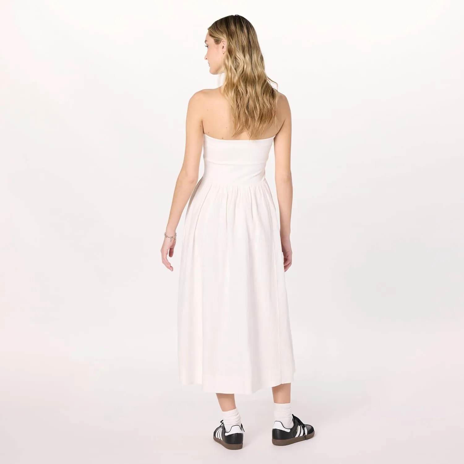 The Drop Women's Hellen Strapless Mixed Media Maxi Dress