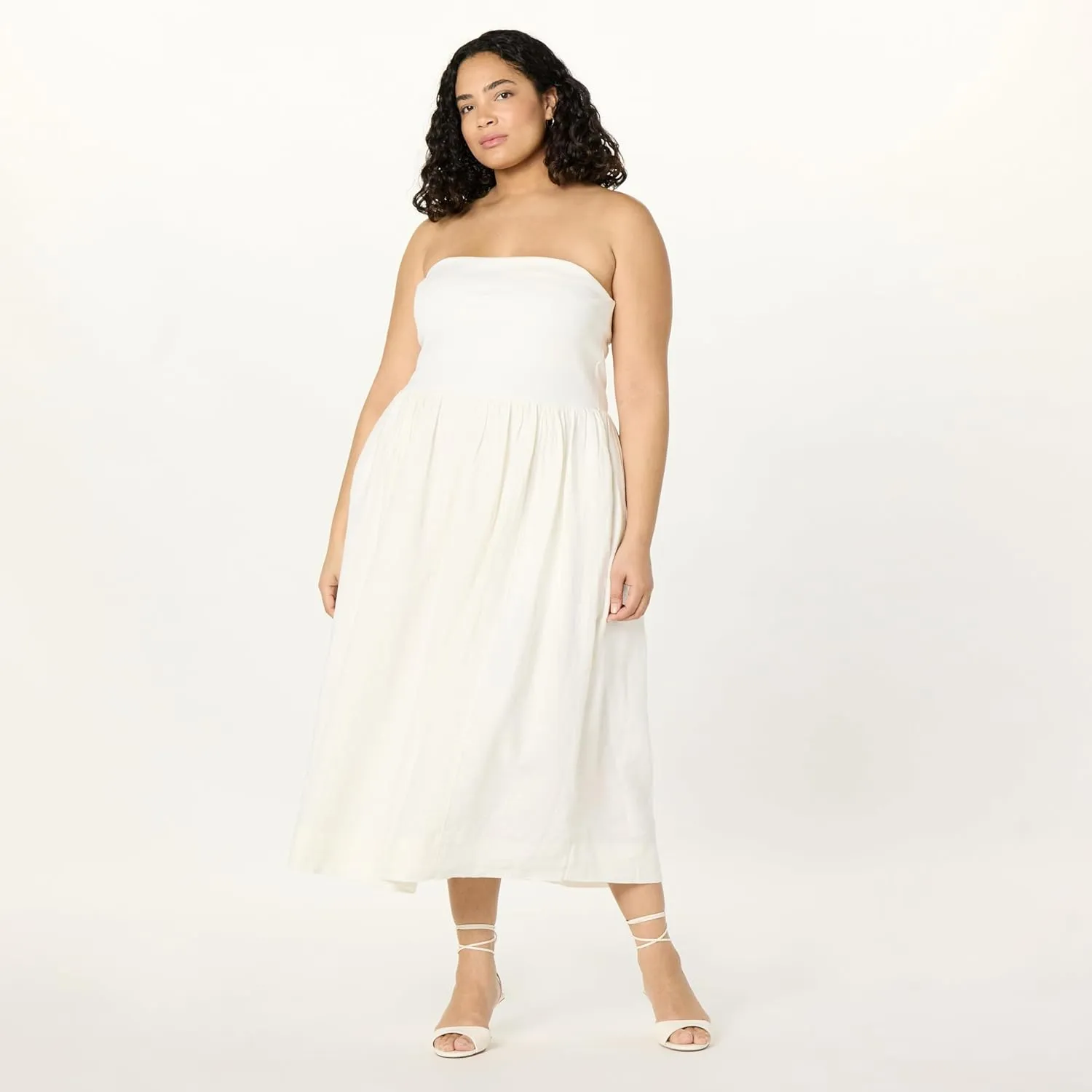 The Drop Women's Hellen Strapless Mixed Media Maxi Dress