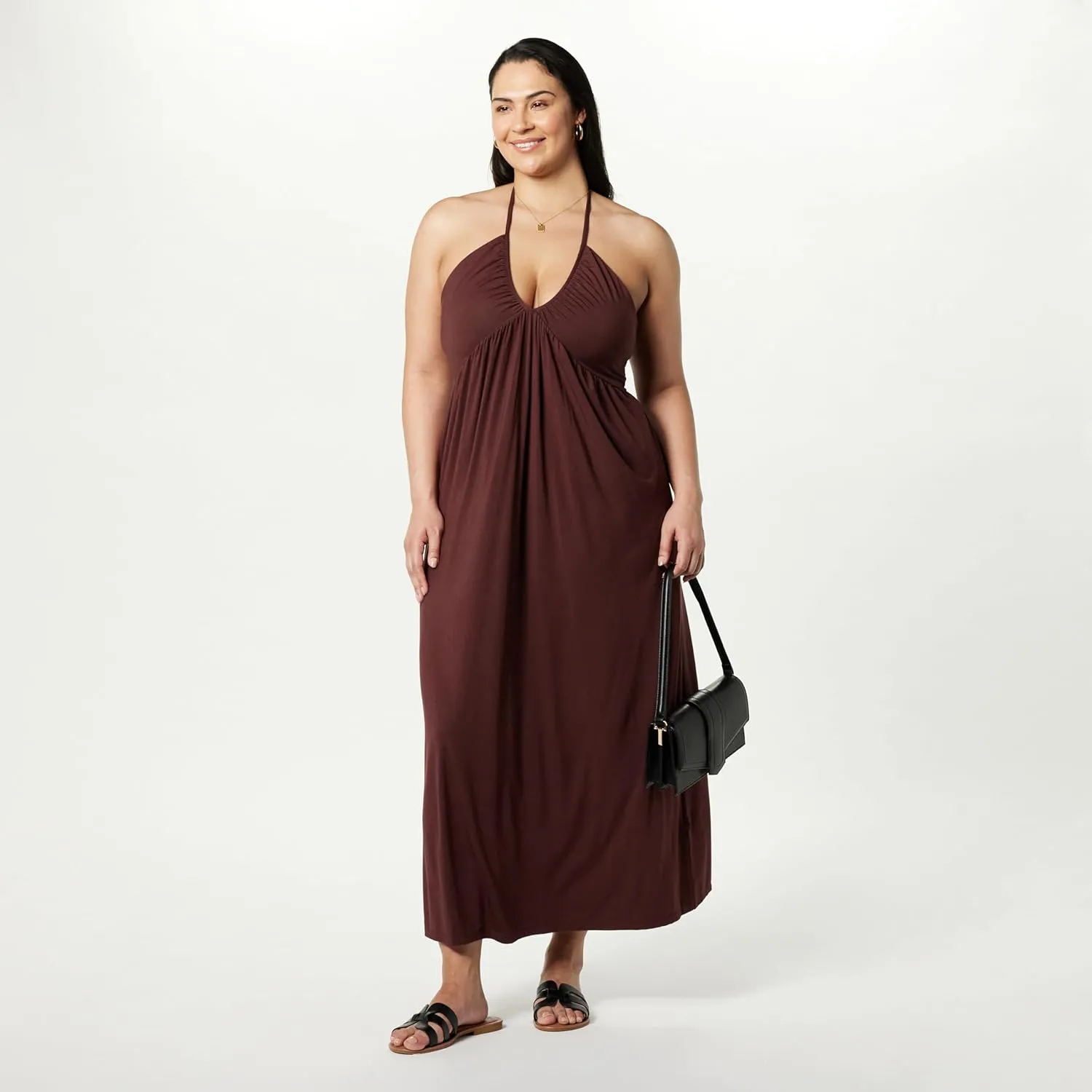 The Drop Women's Kapri Gathered Halter Dress