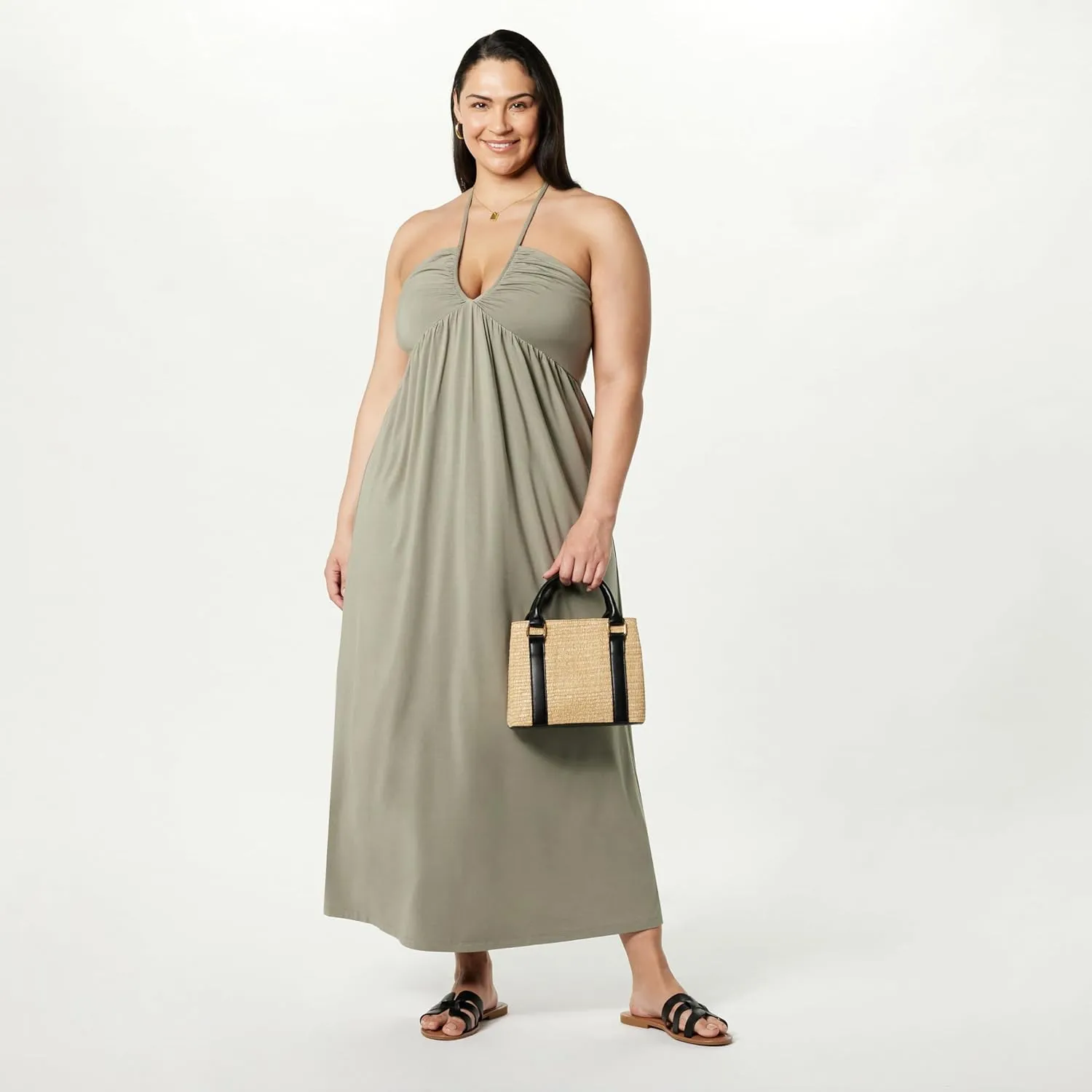 The Drop Women's Kapri Gathered Halter Dress