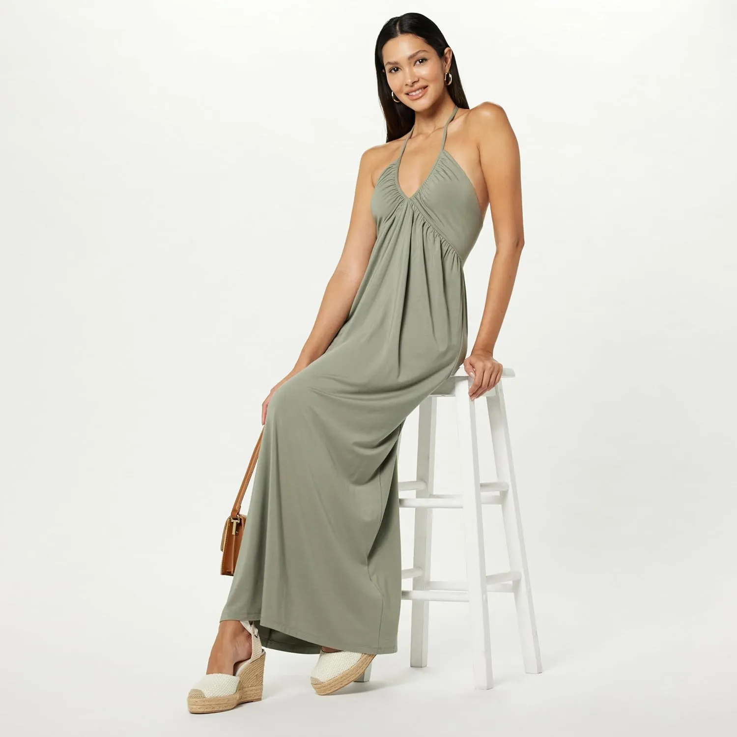 The Drop Women's Kapri Gathered Halter Dress
