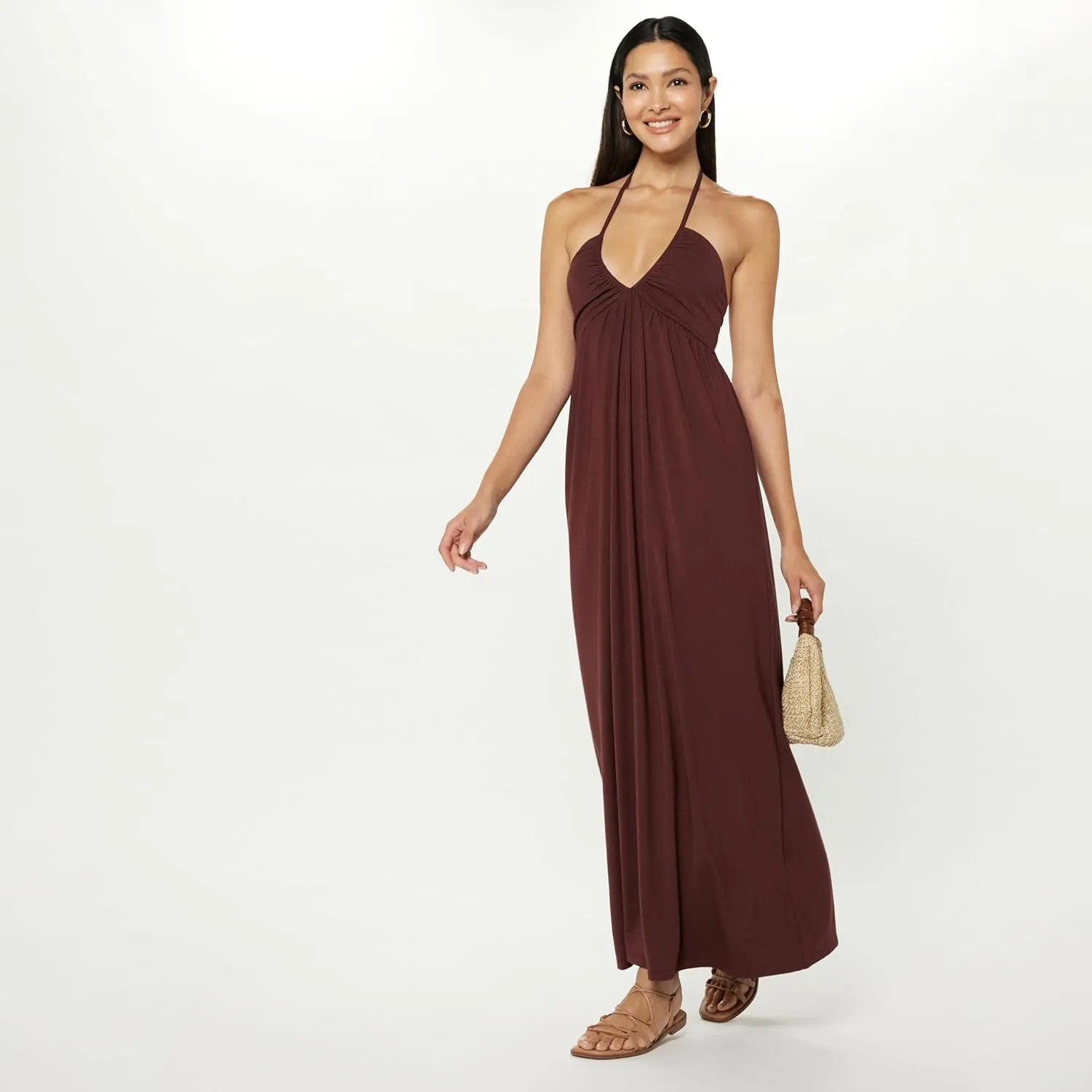 The Drop Women's Kapri Gathered Halter Dress