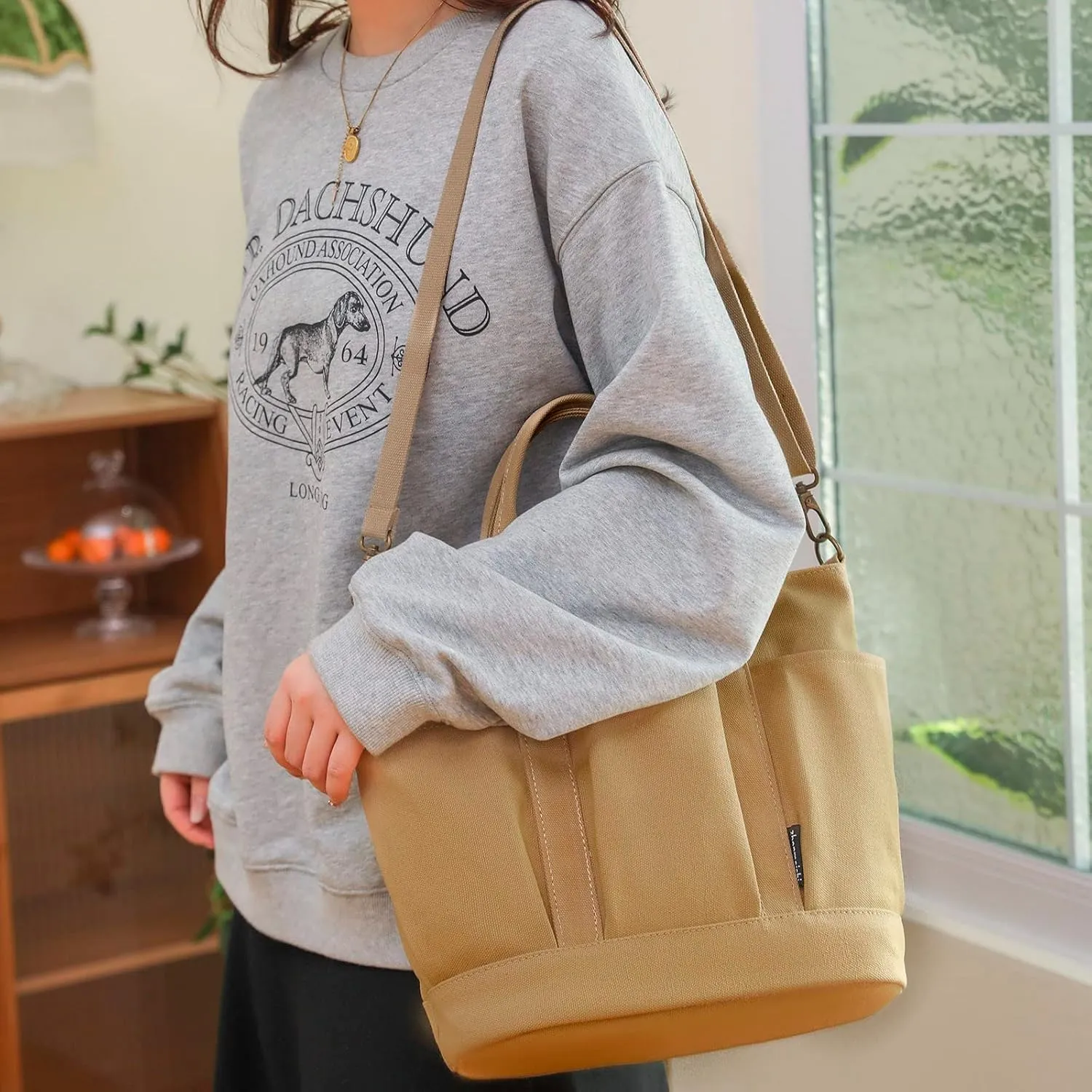 Travel Crossbody Bags for Women Purse Crossbody Bags with Pockets Top Handle Shoulder Handbags Cute Spring Purse(Brown)