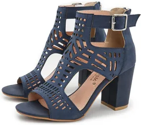 UOQAPRE Chunky Heeled Sandals for Womens Bohemian Cutout Open Toe Summer Block Womens Heeled Party Dress Sandals