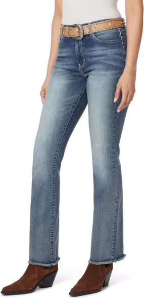 WallFlower Women's Fearless Curvy Belted Flare High Rise Insta Vintage Juniors Jeans