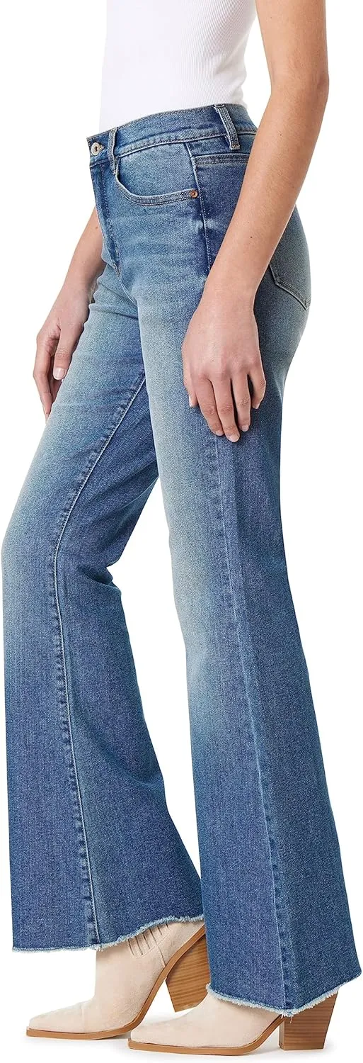 WallFlower Women's Fearless Curvy Super Flare High Rise Insta Vintage Juniors Jeans