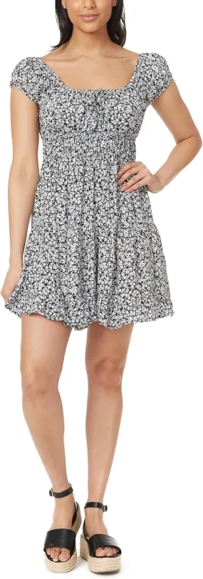 WallFlower Women's Nikki Rayon Challis Prairie Mini Dress