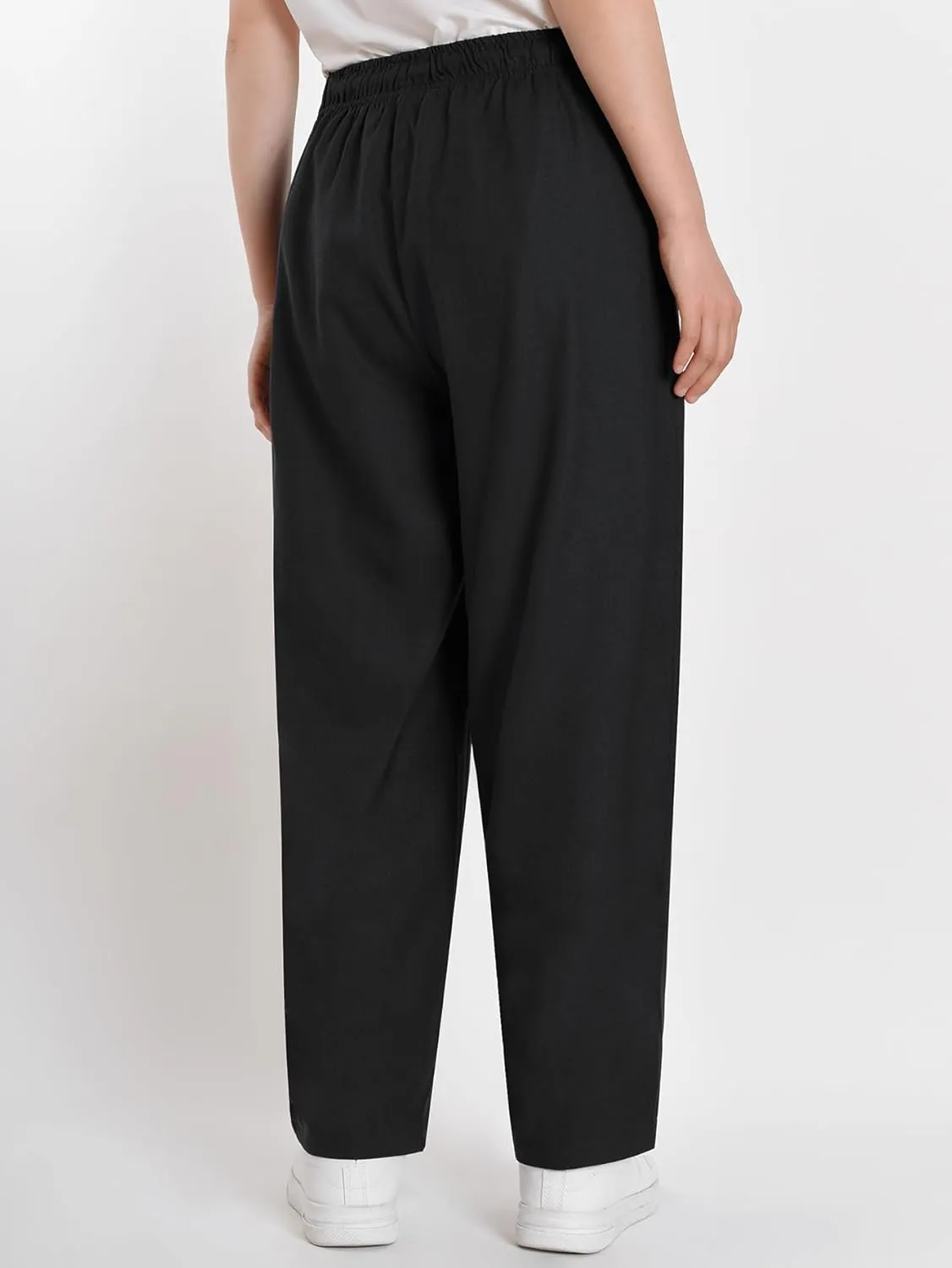 Weintee Women's Petite Linen Pants Barrel Leg