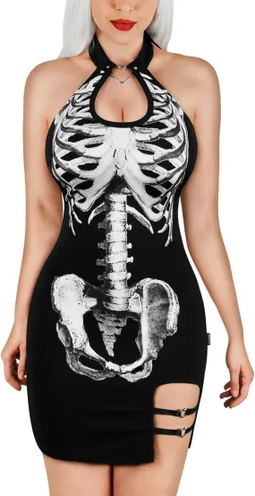 Women Cotton Overall Vampy Collared Bodycon Mini Dress Skirt