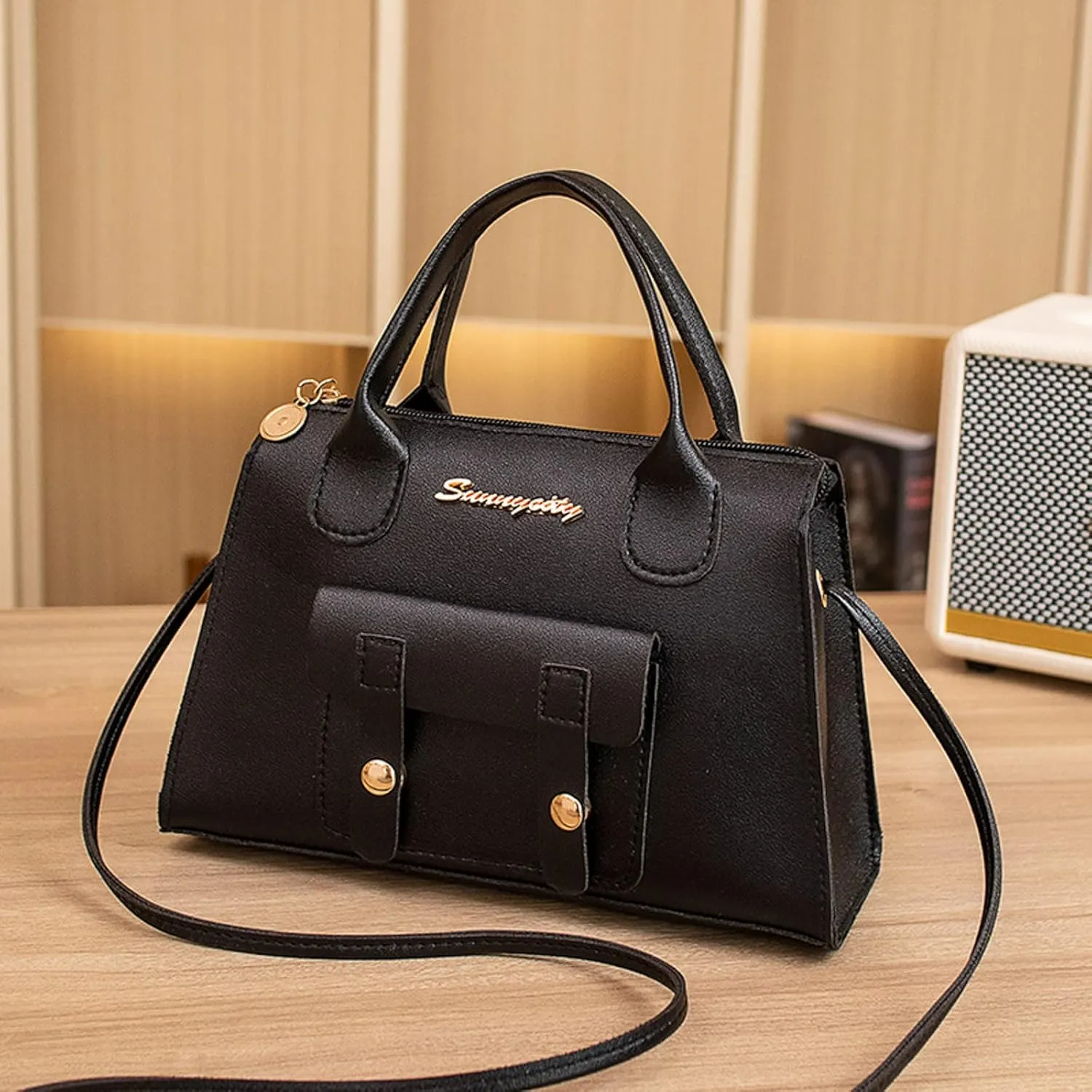Women Messenger Bag Fashion New Pattern Solid Simple Handbag Shoulder Bags Purpose High Capacity (Black, One Size)