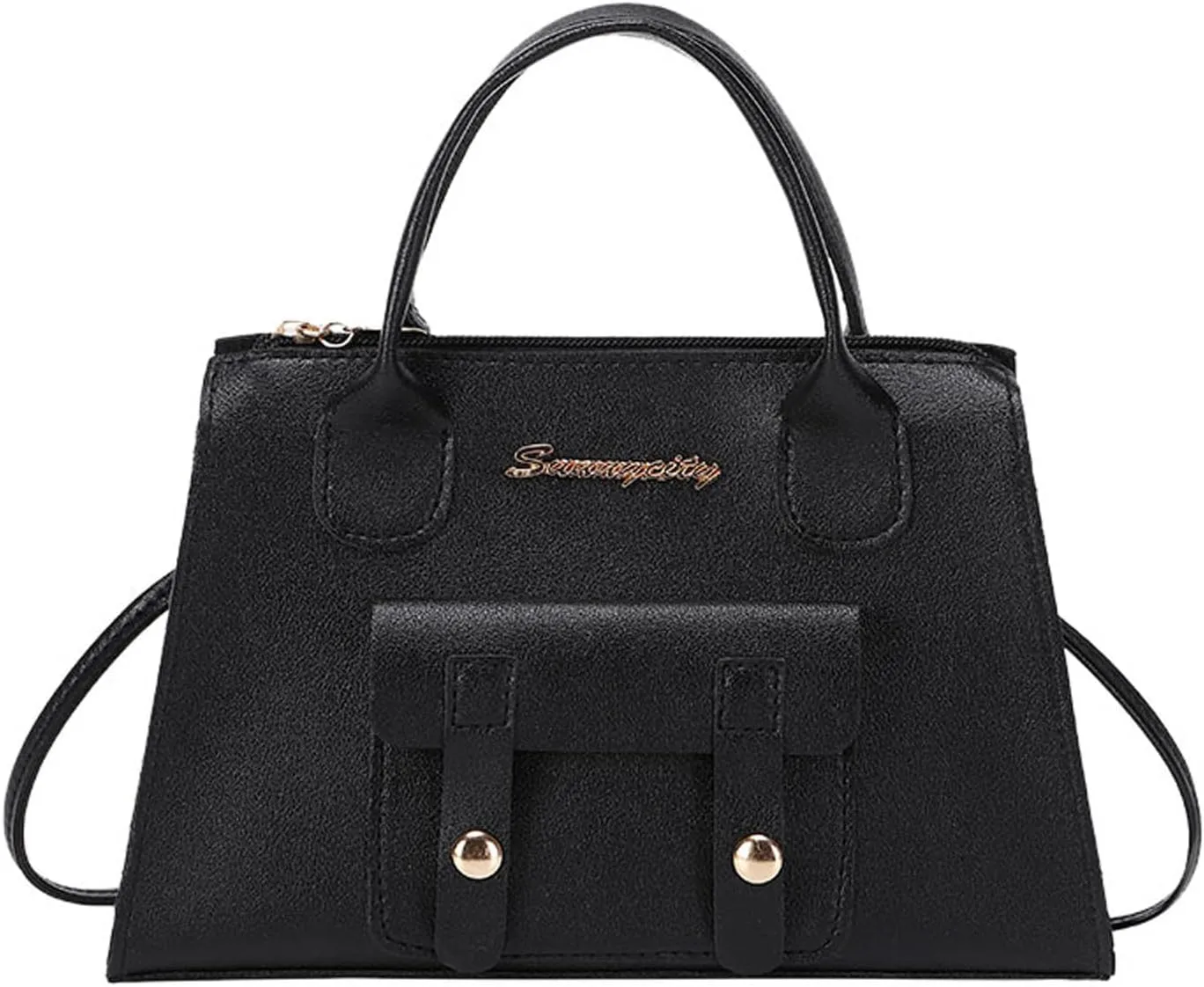 Women Messenger Bag Fashion New Pattern Solid Simple Handbag Shoulder Bags Purpose High Capacity (Black, One Size)