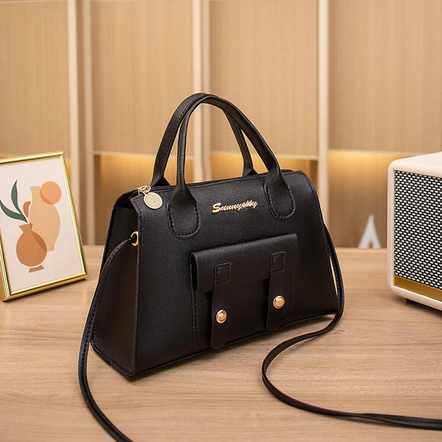 Women Messenger Bag Fashion New Pattern Solid Simple Handbag Shoulder Bags Purpose High Capacity (Black, One Size)