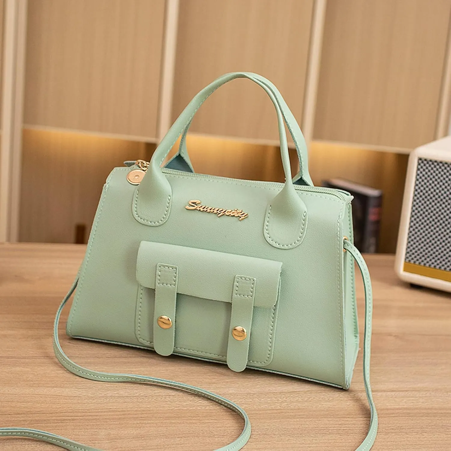 Women Messenger Bag Fashion New Pattern Solid Simple Handbag Shoulder Bags Purpose High Capacity (Green, One Size)