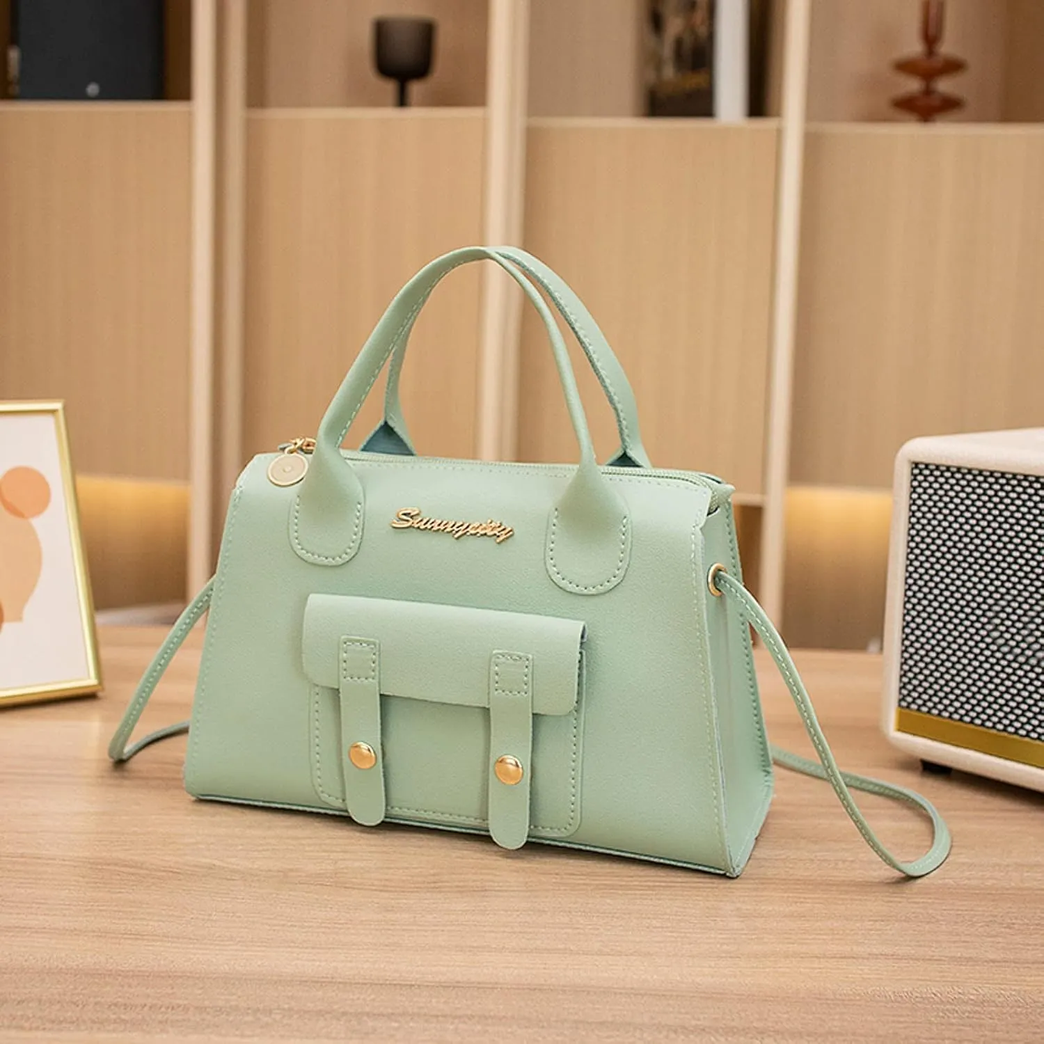 Women Messenger Bag Fashion New Pattern Solid Simple Handbag Shoulder Bags Purpose High Capacity (Green, One Size)