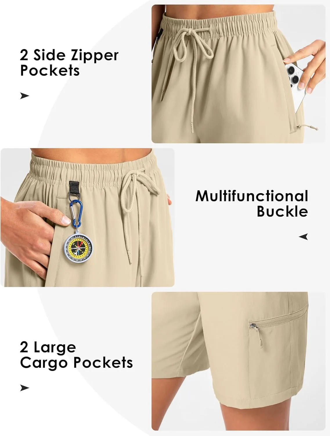 Women's 7'' Hiking Cargo Shorts Quick Dry Lightweight Summer Shorts for Women Athletic Golf