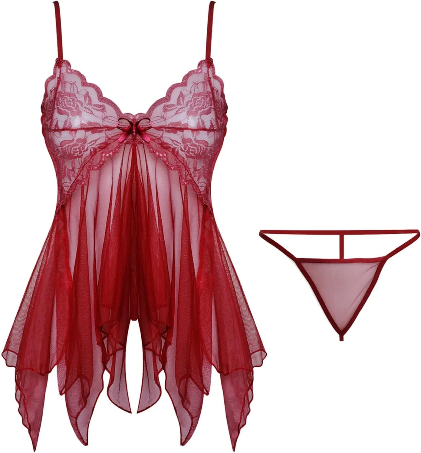 Womens Babydoll Womens Lingerie Set Romper Sexy Chemise Nightie Camisole Lace for Sex Play Nightgown Slutty Dress
