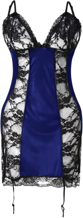 Womens Chemise Womens Lingerie Set Sexy Western Lace Babydoll Nightie for Sex Play Nightwear Naughty Lingerie Robes