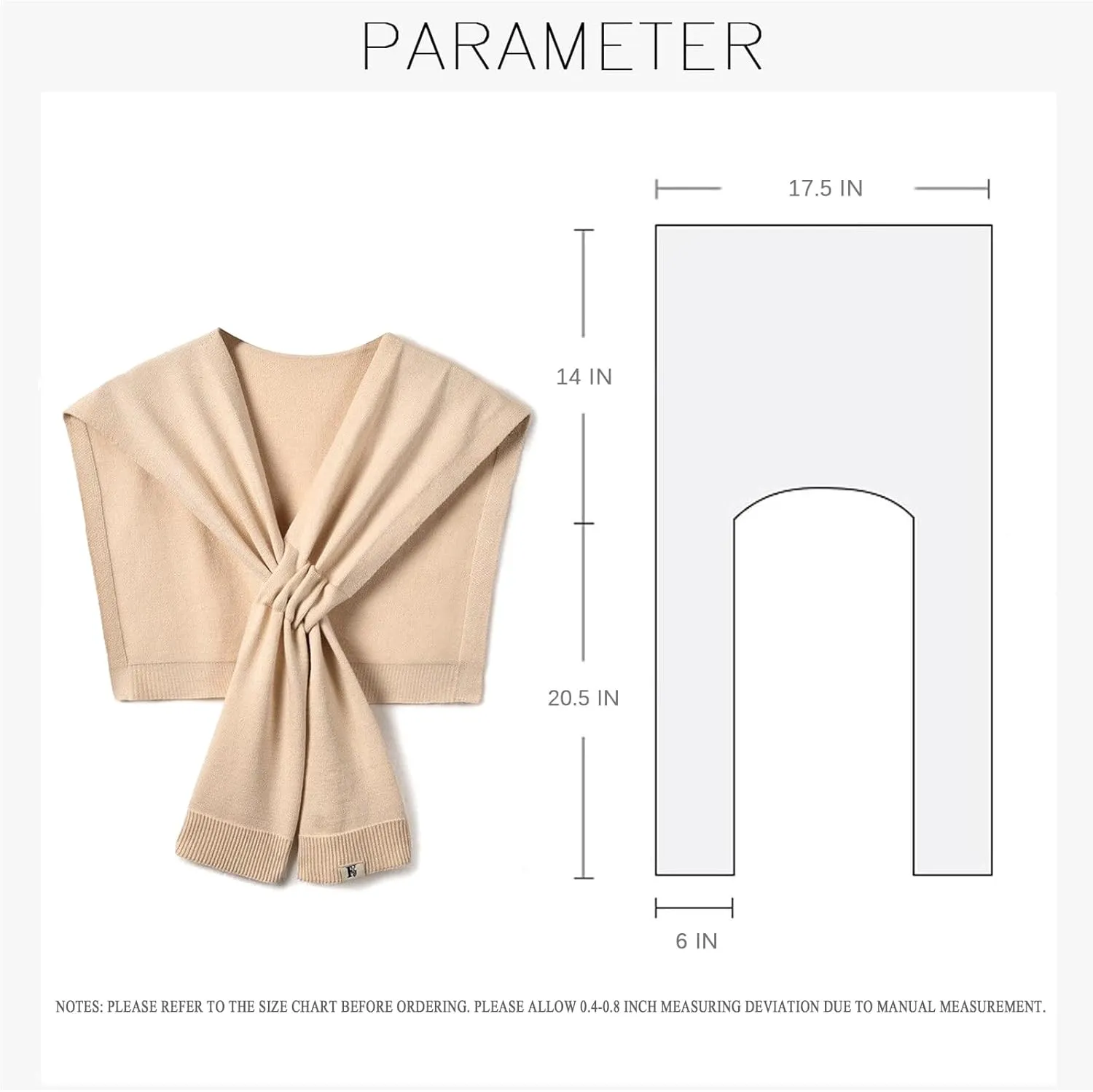 Women's Fashion Knitted Shawl - Khaki Sweater Shawl for Air-Conditioned Rooms