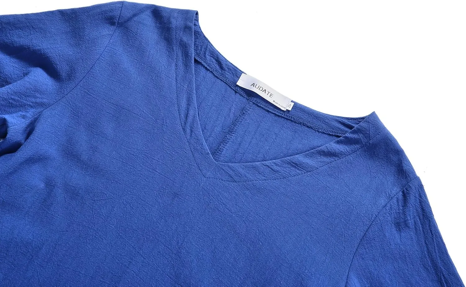 Women's Green Cotton Linen Knee-Length Summer Beach Dress with Pockets