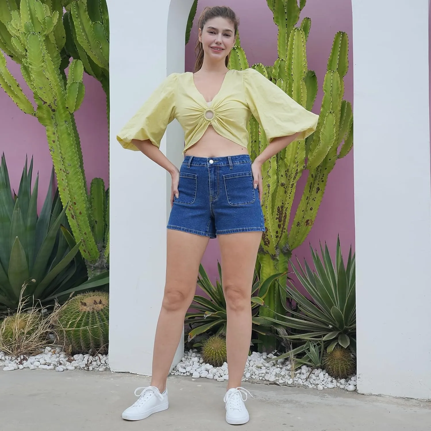 Womens Jean Shorts Fashion Denim Shorts for Women with Pockets Shorts Casual Shorts Stretchy Shorts