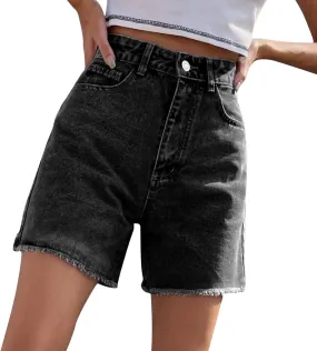 Womens Jean Shorts Trendy Loose Casual Women's Denim Shorts High Waist Loose Slimming Trousers Womens Denim Shorts