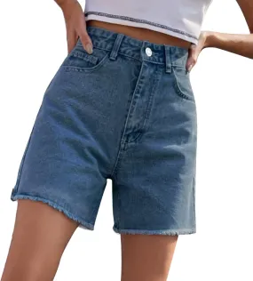 Womens Jean Shorts Trendy Loose Casual Women's Denim Shorts High Waist Loose Slimming Trousers Womens Denim Shorts
