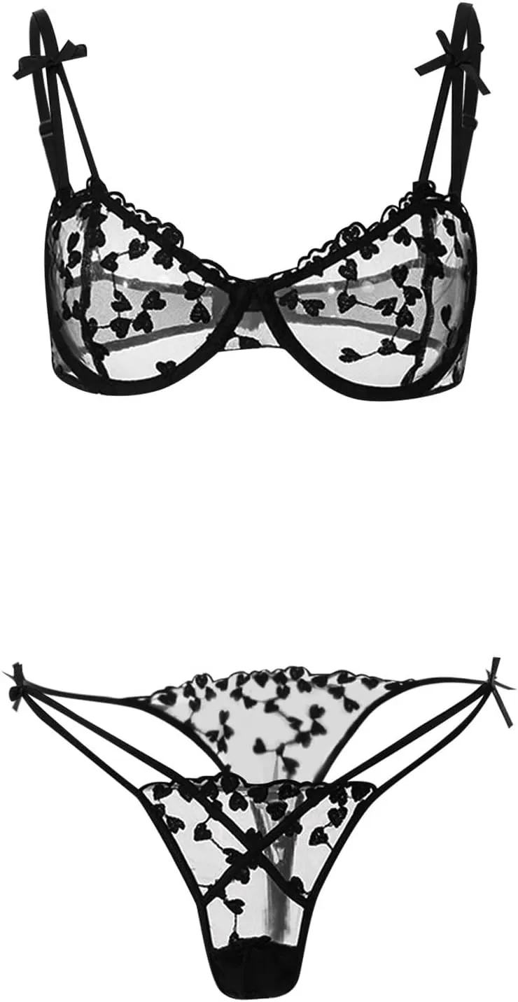 Womens Lingerie Set For Women Sexy Lace Halter Bralette High Waist Panty Set Lingerie for Women Nightwear
