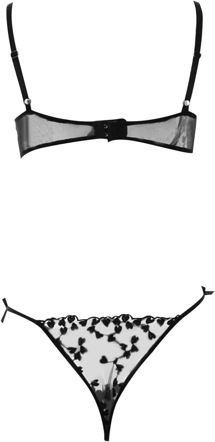 Womens Lingerie Set For Women Sexy Lace Halter Bralette High Waist Panty Set Lingerie for Women Nightwear