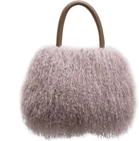 Women's Mongolian Lamb Handbag Ladies Winter Shoulder Tote Bags Girls