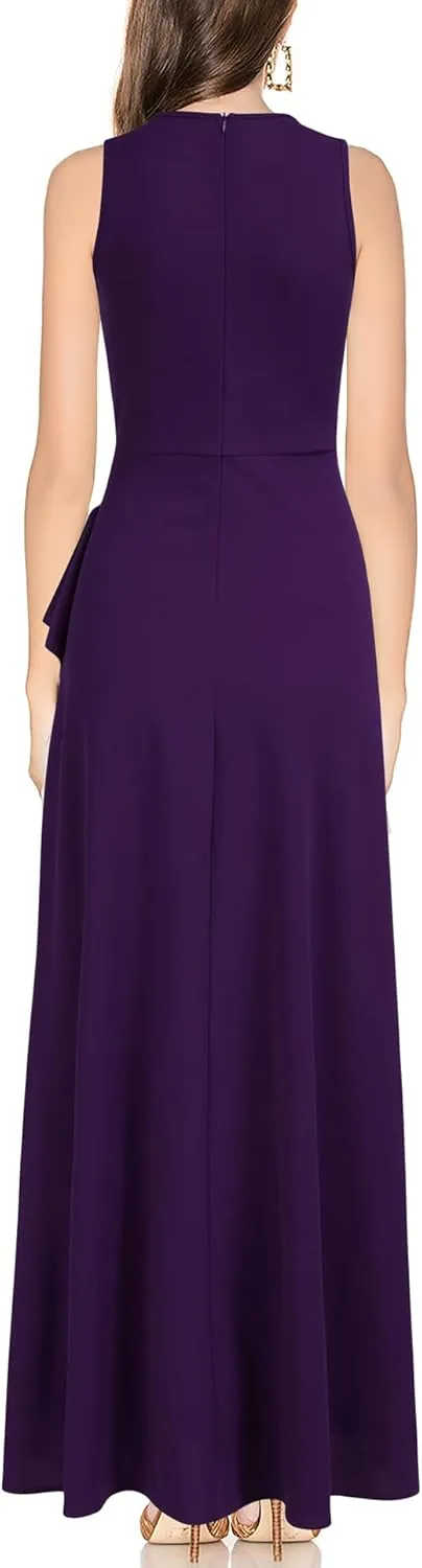 Women's Ruffle Vintage 1950s Party Swing Evening Formal Dresses