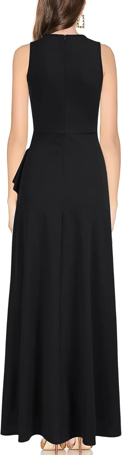 Women's Ruffle Vintage 1950s Party Swing Evening Formal Dresses