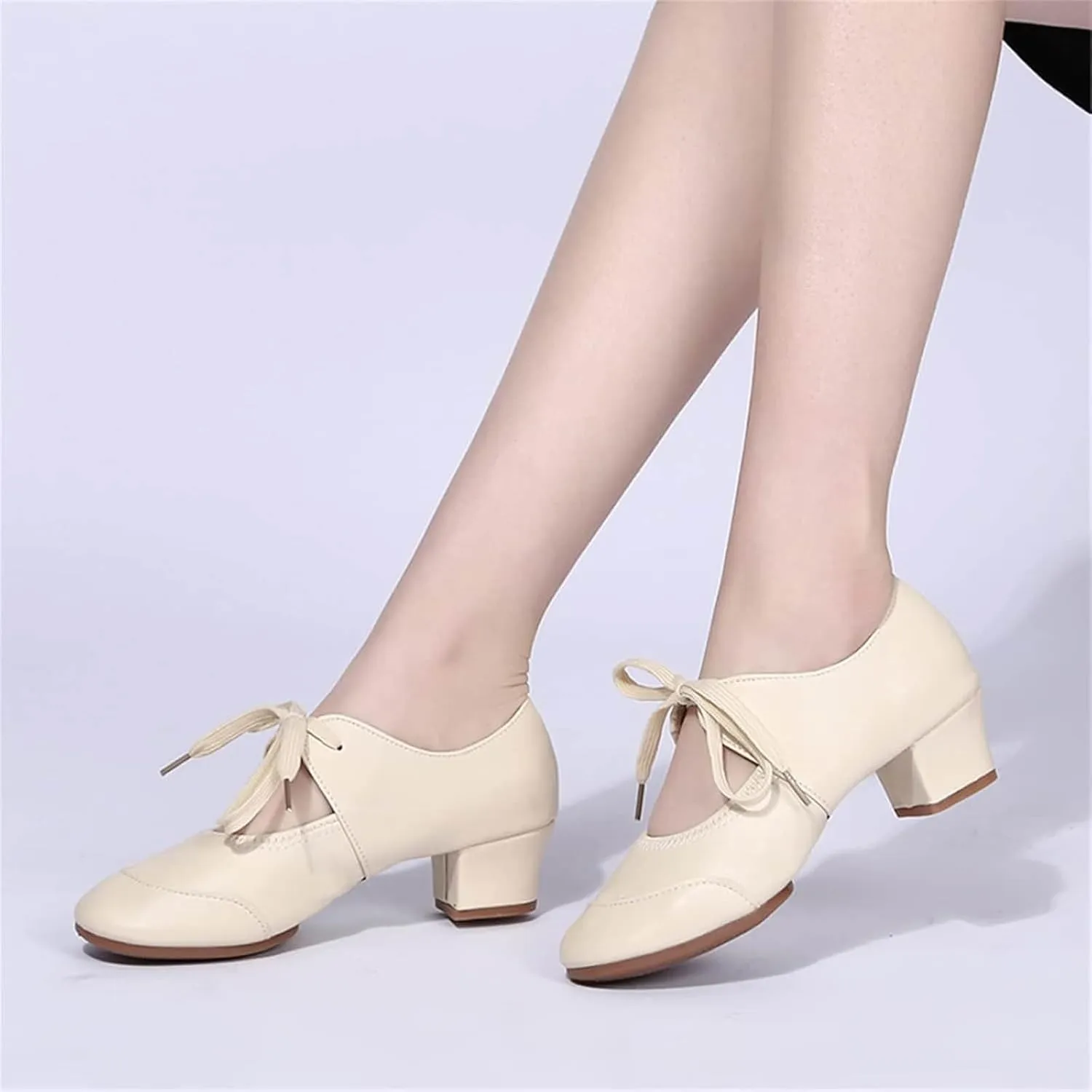 Womens Sandals 2025 Ankle Strap Leather Close-Toe Sandals Lace Up Sandal Dance Shoe Womens Chunky Block Heels Sandals