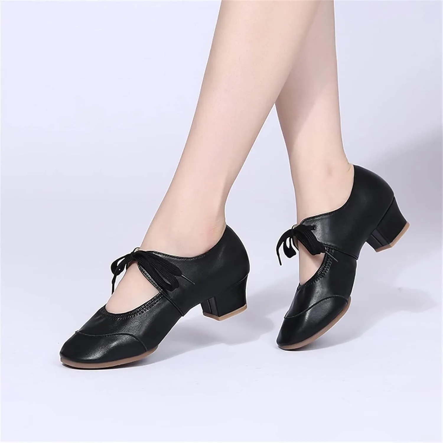 Womens Sandals 2025 Ankle Strap Leather Close-Toe Sandals Lace Up Sandal Dance Shoe Womens Chunky Block Heels Sandals