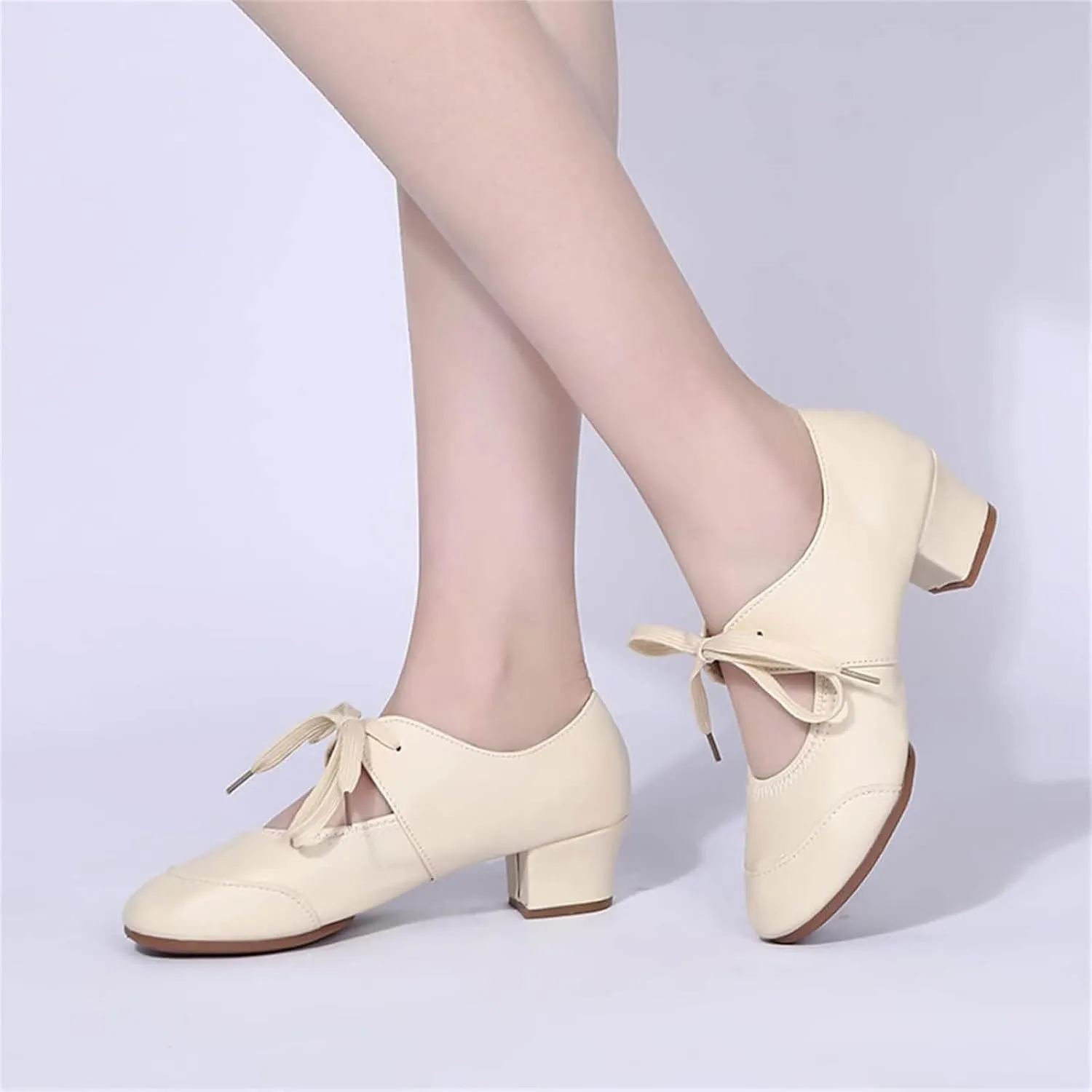 Womens Sandals 2025 Ankle Strap Leather Close-Toe Sandals Lace Up Sandal Dance Shoe Womens Chunky Block Heels Sandals